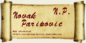 Novak Paripović vizit kartica